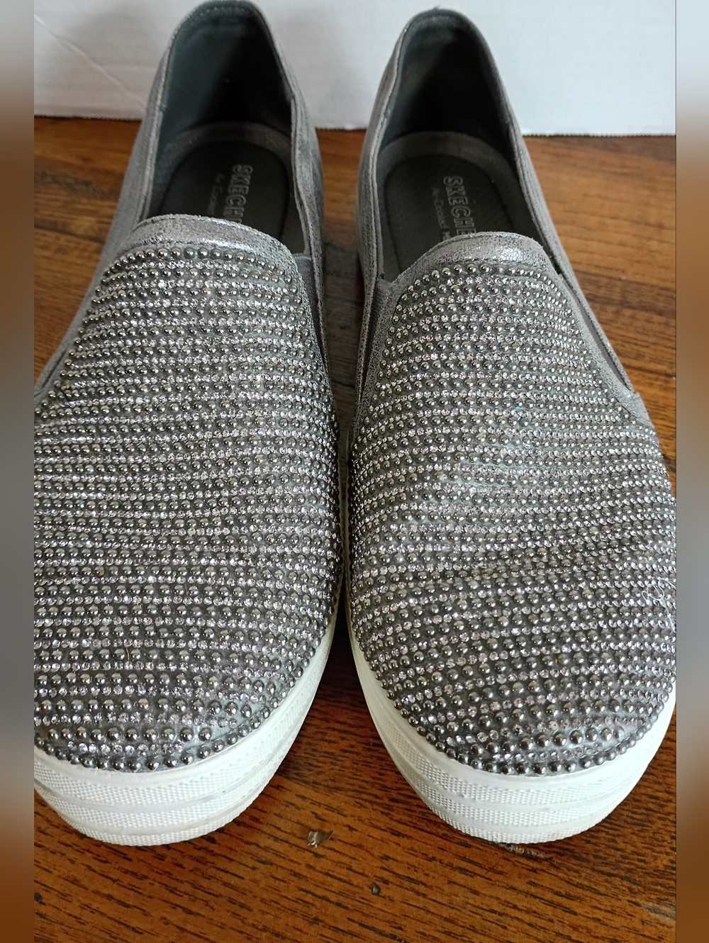 Skechers Slip-On Sneakers in Pew (Gray)